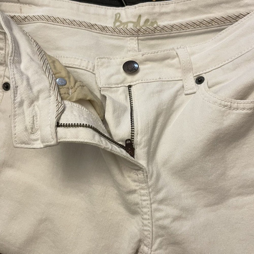Boden Women Cropped White Jean 6P Solid Summer Denim Luxe Stretch Casual Preppy - Picture 9 of 13